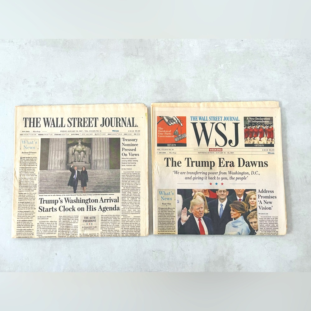 2017 Wall Street Journal - 2 news papers Trump Era